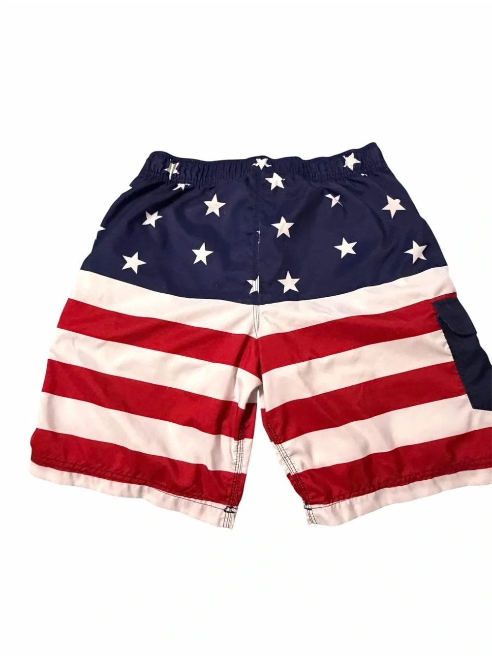 Bioworld Men's Stars & Stripes Swim Board Shorts - Blue, Red & White -L